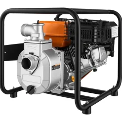VEVOR Gas Powered Water Pump, 2 in, 142 GPM 7HP Semi Trash Water Transfer Pump Portable, Gasoline Engine with 25 ft Discharge Hose, Heavy Duty Frame, Cast Iron Impeller, for Irrigation, Ponds, Pools