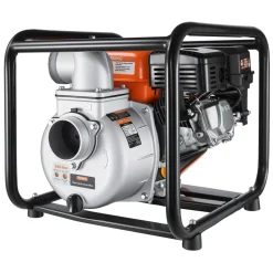 VEVOR Gas Powered Water Pump, 3 in, 264 GPM 7HP Semi Trash Water Transfer Pump Portable, Gasoline Engine with 25 ft Discharge Hose, Heavy Duty Frame, Cast Iron Impeller, for Irrigation, Ponds, Pools