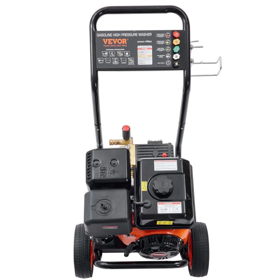 VEVOR Gas Pressure Washer, 4400 PSI 4.0 GPM, Gas Powered Pressure Washer with Copper Pump, Spray Gun and Extension Wand, 5 Quick Connect Nozzles, for Cleaning Cars, Homes, Driveways, Patios