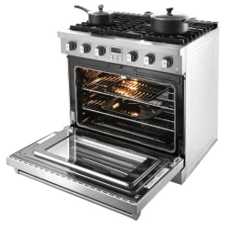 VEVOR Gas Range Oven, 35.9 Inches Width, Freestanding Stainless Steel Stove and Oven with 6 Sealed Cooktop Burners, Easy Reach Racks, Halogen Light, 6.0 Cu. Ft. Capacity, for Apartment, Home, Kitchen
