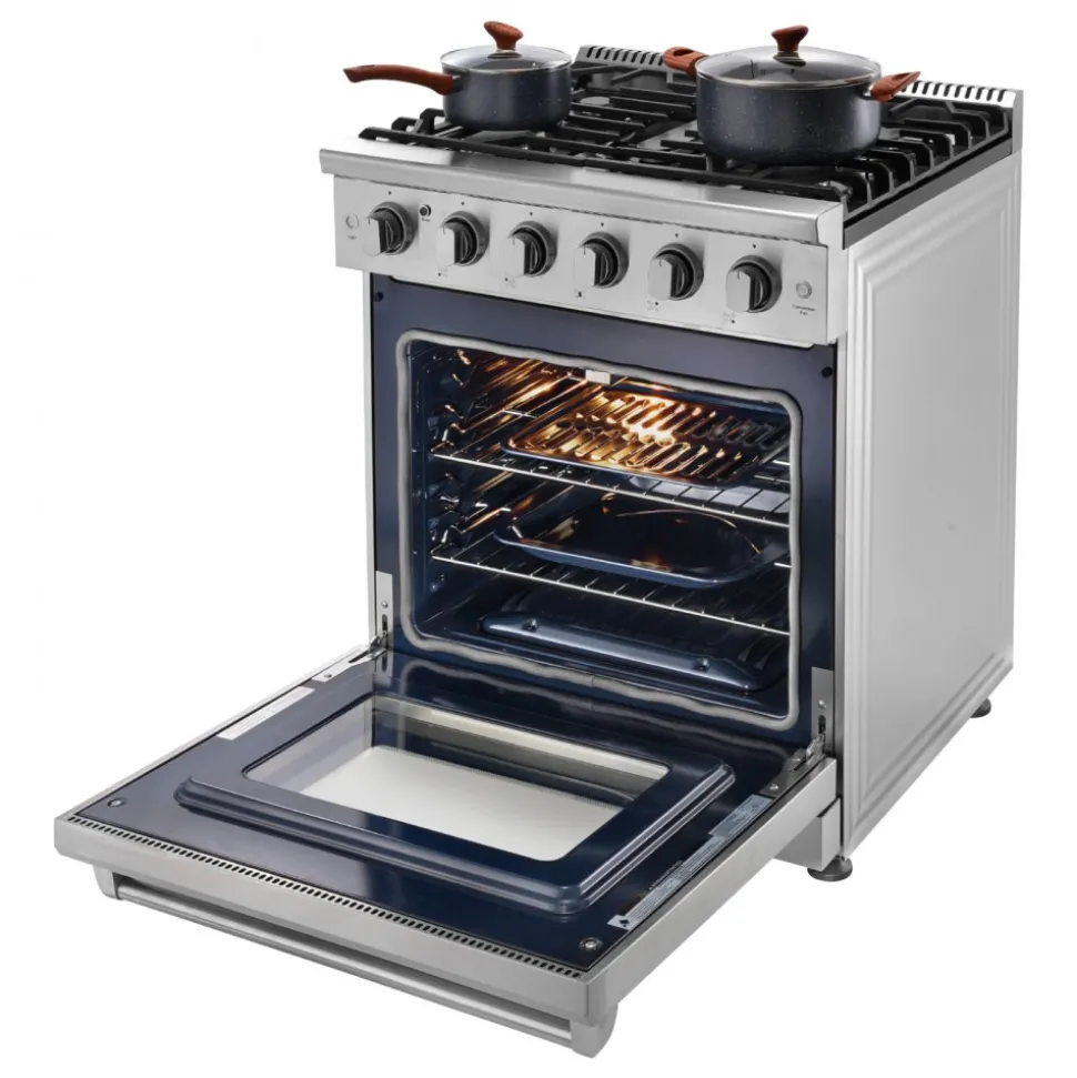 VEVOR Gas Range Oven, 30 Inches Width, Freestanding Stainless Steel Stove and Oven with 5 Sealed Cooktop Burners, Easy Reach Racks, 4.8 Cu. Ft. Capacity, for Apartment, Home, Kitchen