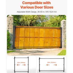 VEVOR Gate Building Kit, Fits 36 to 60 in Wide Openings, Up from 6 to 7 ft High Fence, Adjustable Gate Building Kit, Anti Sag Full Gate Frame Kit with Latch Lock and Screws, for Wooden Fence, Iron