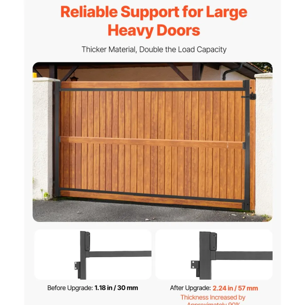 VEVOR Gate Building Kit, Fits 60 to 96 in Wide Openings, Up from 6 to 7 ft High Fence, Adjustable Gate Building Kit, Anti Sag Full Gate Frame Kit with Latch Lock, Screw, for Wooden Fence, Iron, Black