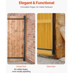 VEVOR Gate Building Kit, Fits 60 to 96 in Wide Openings, Up from 6 to 7 ft High Fence, Adjustable Gate Building Kit, Anti Sag Full Gate Frame Kit with Latch Lock, Screw, for Wooden Fence, Iron, Black