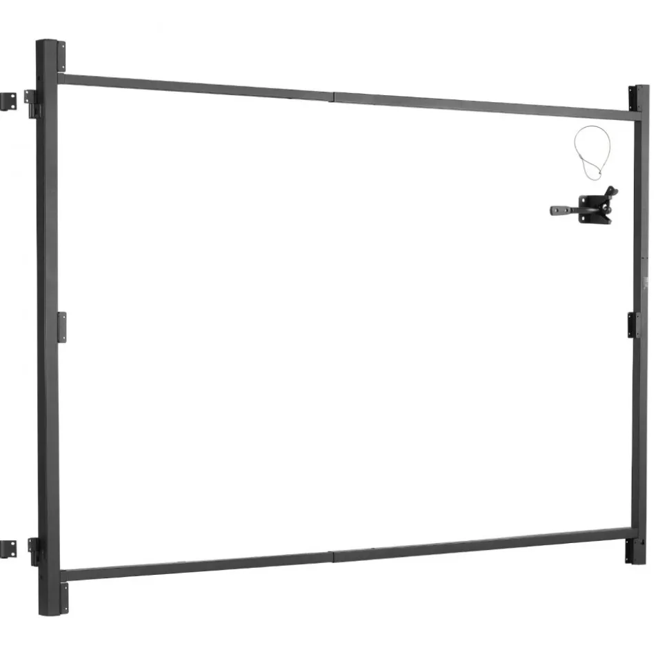 VEVOR Gate Building Kit, Fits 60 to 96 in Wide Openings, Up from 6 to 7 ft High Fence, Adjustable Gate Building Kit, Anti Sag Full Gate Frame Kit with Latch Lock, Screw, for Wooden Fence, Iron, Black