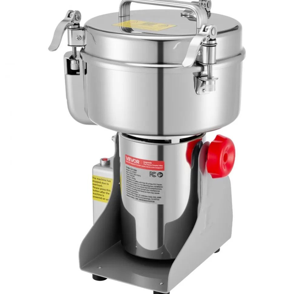 VEVOR 2500g Electric Grain Mill Grinder, 3400W 32000RPM High Speed Spice Corn Dry Grinding Machine, Stainless Steel Pulverizer Powder Machine for Dried Grains Coffee Beans Spices Nuts (270° Swing Type)