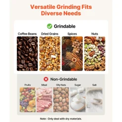 VEVOR 300g Electric Grain Mill Grinder, 1500W 28000RPM High Speed Spice Corn Dry Grinding Machine, Stainless Steel Pulverizer Powder Machine for Dried Grains Coffee Beans Spices Nuts (270° Swing Type)