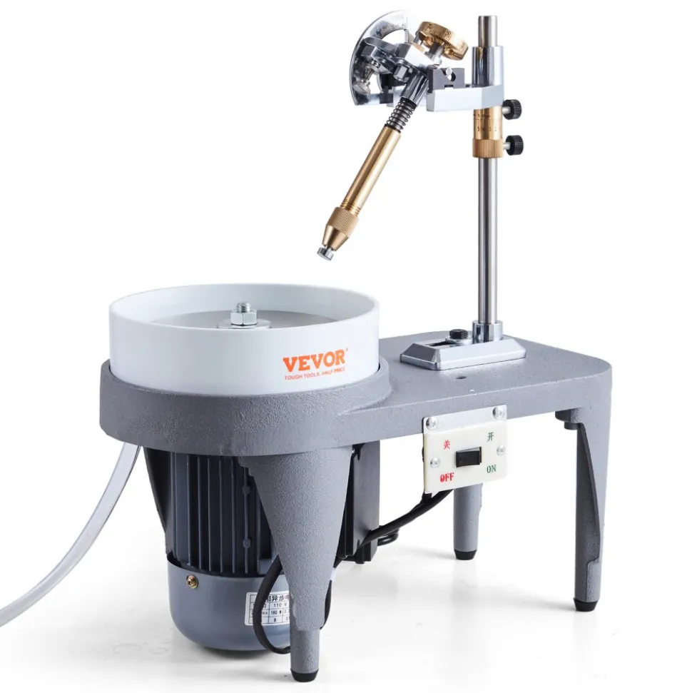 VEVOR Gem Faceting Machine, 2800RPM Jade Grinding Polishing Machine, 180W 110V Rock Polisher Jewel Angle Polisher, with Faceted Manipulator and 1 Bag of Triangle Abrasive for Jewelry Polisher