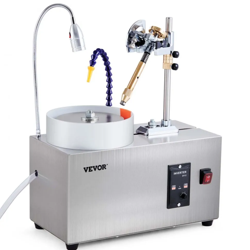 VEVOR Gem Faceting Machine, 180W Jade Grinding Polishing Machine 0-2980RPM Adjustable Rotating Speed, Rock Jewel Angle Polisher with Precise Mechanical Manipulator & Scale Gem Jade Stone Crystal