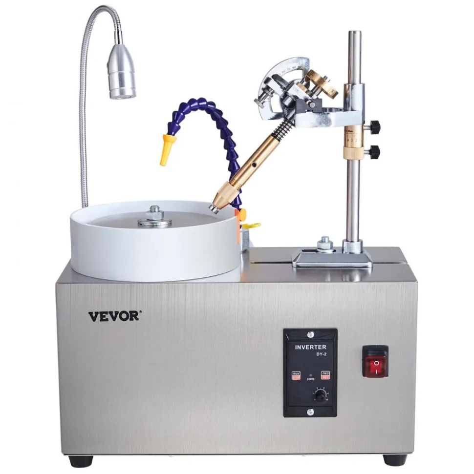 VEVOR Gem Faceting Machine, 180W Jade Grinding Polishing Machine 0-2980RPM Adjustable Rotating Speed, Rock Jewel Angle Polisher with Precise Mechanical Manipulator & Scale Gem Jade Stone Crystal