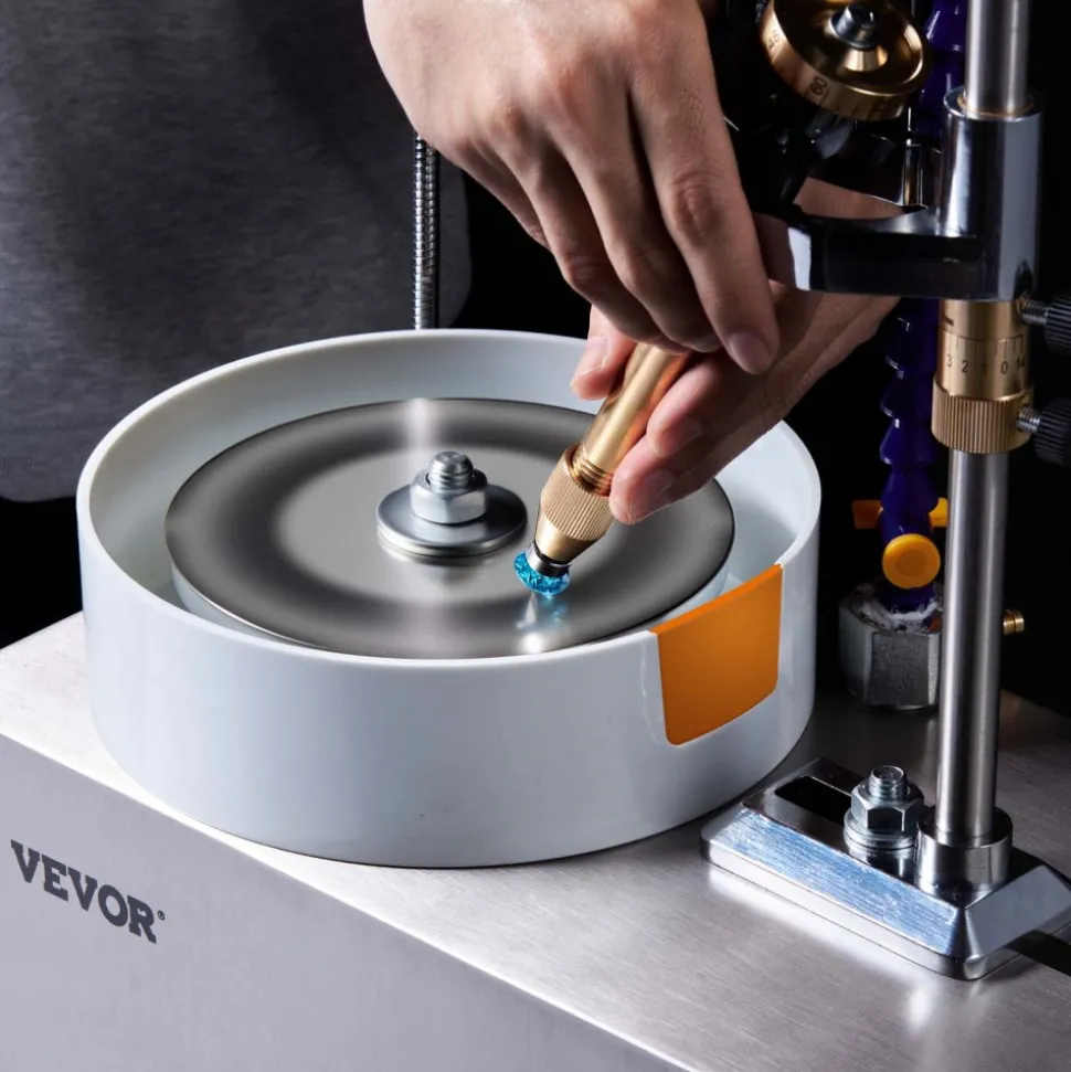 VEVOR Gem Faceting Machine, 180W Jade Grinding Polishing Machine 0-2980RPM Adjustable Rotating Speed, Rock Jewel Angle Polisher with Precise Mechanical Manipulator & Scale Gem Jade Stone Crystal