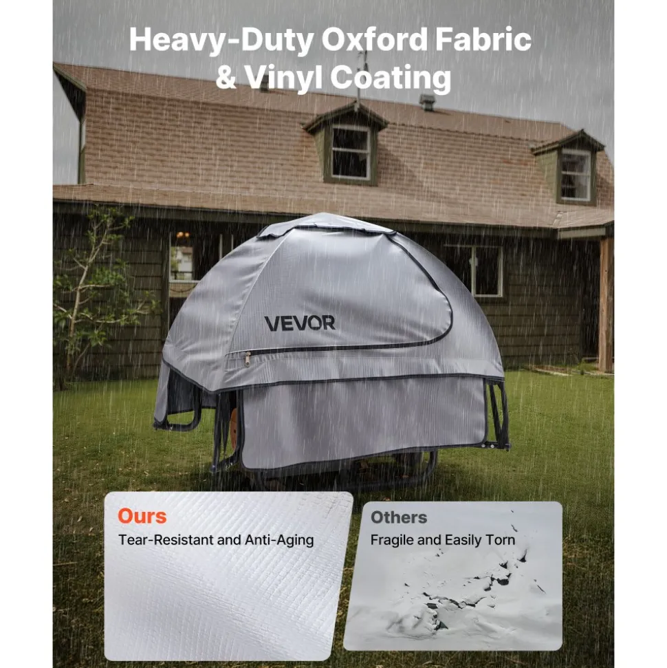 VEVOR Generator Cover, 36 x 26 x 26 Inch Waterproof Generator Cover for Most Generators 70-108 Inches Perimeter, Portable Generator Running Cover with Heavy Duty Thicken Oxford Fabric, Grey