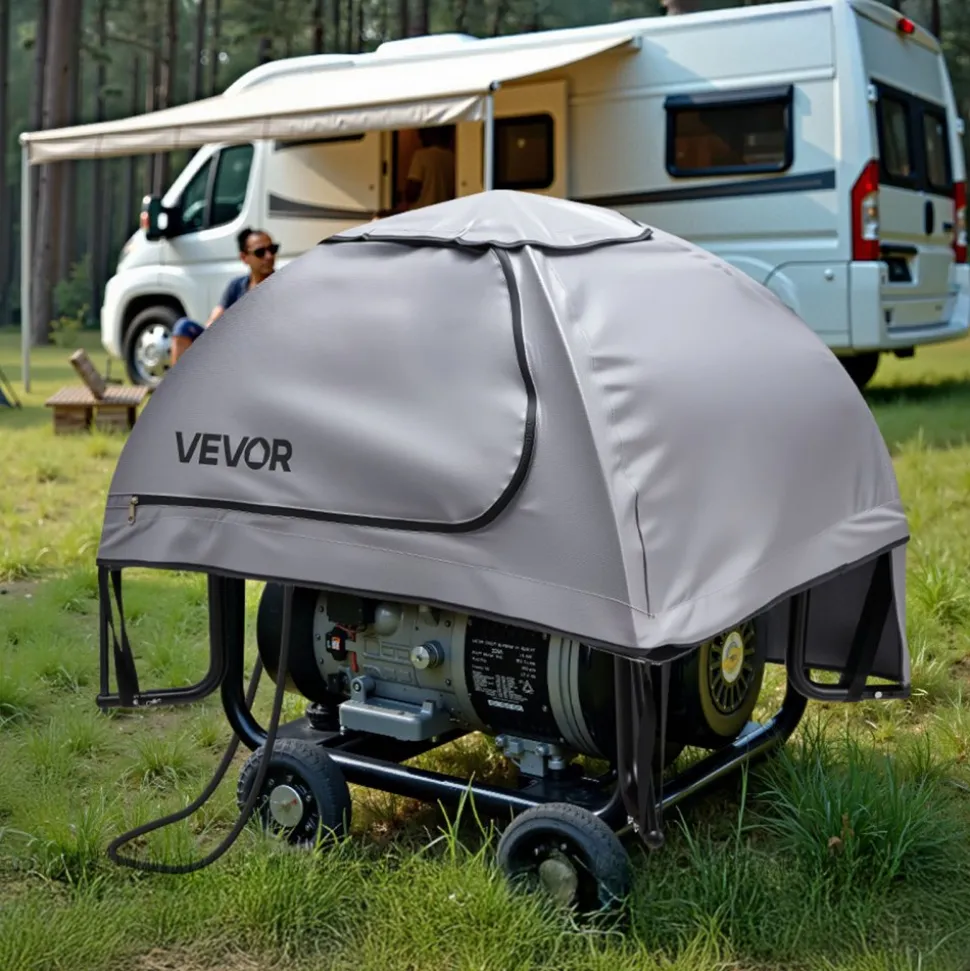VEVOR Generator Cover, 36 x 26 x 26 Inch Waterproof Generator Cover for Most Generators 70-108 Inches Perimeter, Portable Generator Running Cover with Heavy Duty Thicken Oxford Fabric, Grey