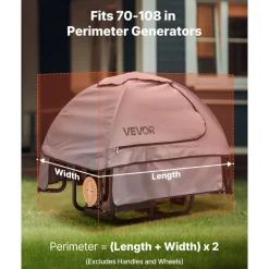 VEVOR Generator Cover, 36 x 26 x 26 Inch Waterproof Generator Cover for Most Generators 70-108 Inches Perimeter, Portable Generator Running Cover with Heavy Duty Thicken Oxford Fabric, Grey