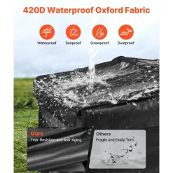 VEVOR Generator Cover, 34 x 26 x 21 Inch Waterproof Universal Generator Cover for Most Generators 3500-12000 Watt, Portable Generator Running Cover with Heavy Duty Thicken 420D Oxford Fabric, Black