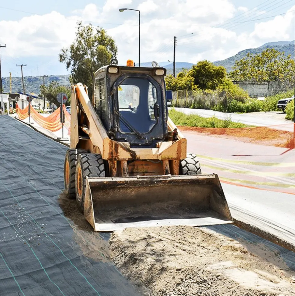 VEVOR Geotextile Fabric, 12.5 x 50 ft 3.5oz Woven PP Driveway Drain Cloth with 600lbs Tensile Strength, Heavy Duty Underlayment for Soil Stabilization, Landscaping, Weed Barrier, 12.5FT50FT-3.5OZ, Bla