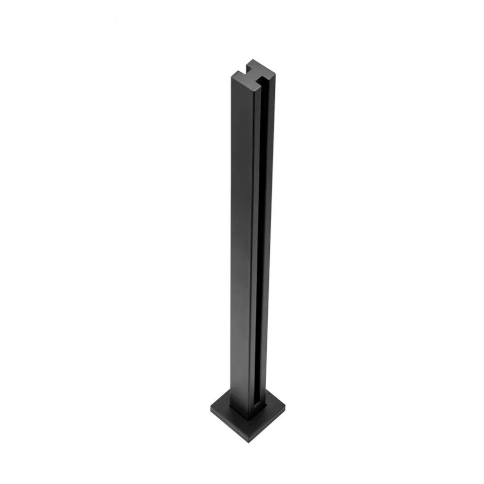 VEVOR Glass Clamp, 37.4" Height Glass Railing Bracket for 0.39 "-0.47 " Thickness Tempered Glass, 304 Stainless Steel Glass Mounting Clamp, Glass Shelf Bracket for Balcony, Garden, Deck, Stair, Black