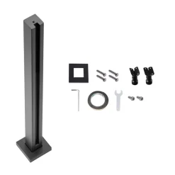 VEVOR Glass Clamp, 35.83" Height Glass Railing Bracket for 0.39 "-0.47 " Thickness Tempered Glass, 304 Stainless Steel Glass Mounting Clamp, Glass Shelf Bracket for Balcony, Garden, Deck, Stair, Black
