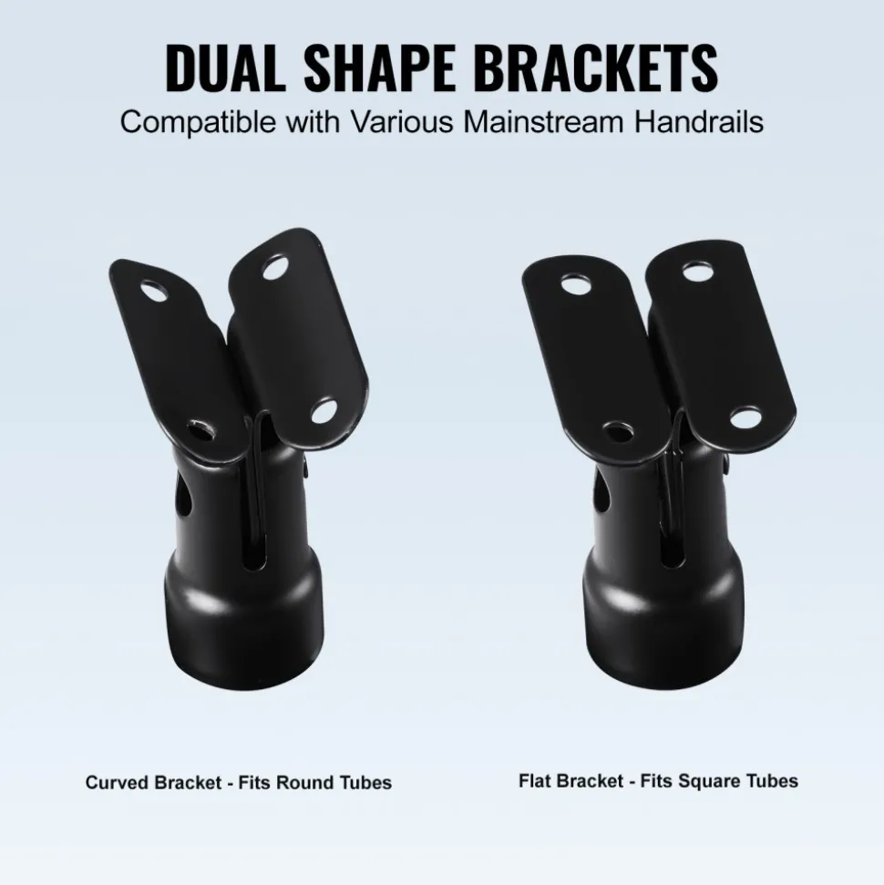 VEVOR Glass Clamp, 35.83" Height Glass Railing Bracket for 0.39 "-0.47 " Thickness Tempered Glass, 304 Stainless Steel Glass Mounting Clamp, Glass Shelf Bracket for Balcony, Garden, Deck, Stair, Black