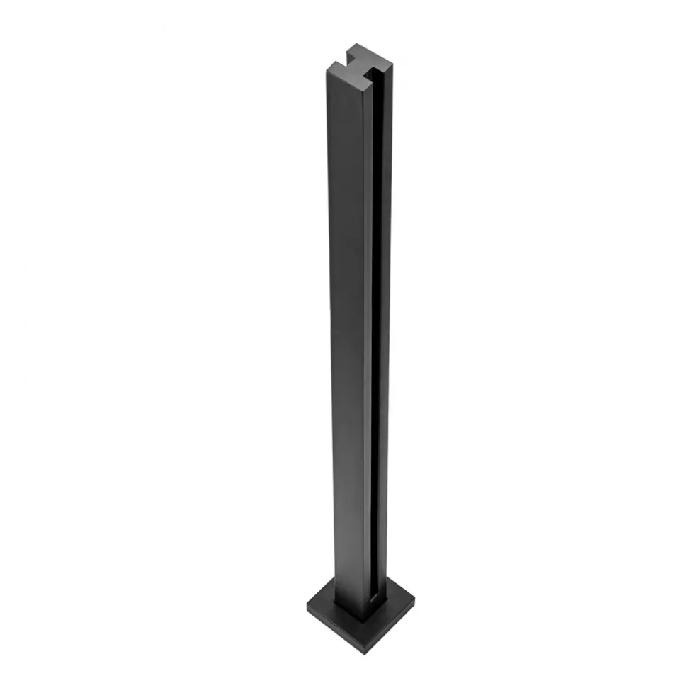 VEVOR Glass Clamp, 41.34" Height Glass Railing Bracket for 0.39 "-0.47 " Thickness Tempered Glass, 304 Stainless Steel Glass Mounting Clamp, Glass Shelf Bracket for Balcony, Garden, Deck, Stair, Black