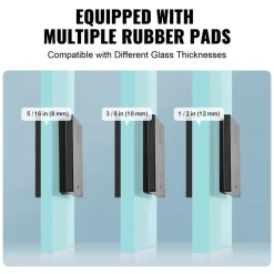 VEVOR Glass Clamp, 4 PCS Rectangle Glass Railing Bracket for 0.31 