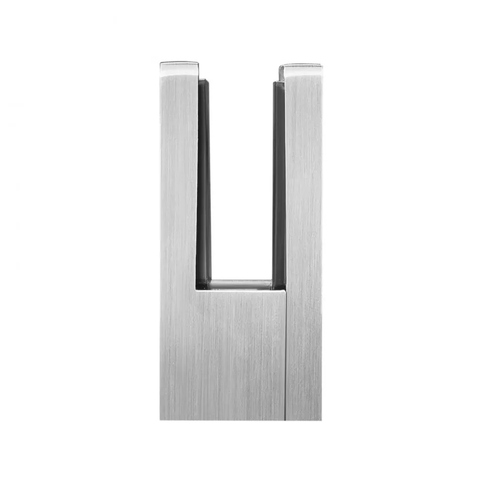 VEVOR Glass Clamp, 4 PCS Square Glass Railing Bracket for 0.31 "-0.47 " Tempered Glass, 304 Stainless Steel Glass Mounting Clamp, Glass Shelf Bracket for Balcony, Garden, Pool, Stair, Silver