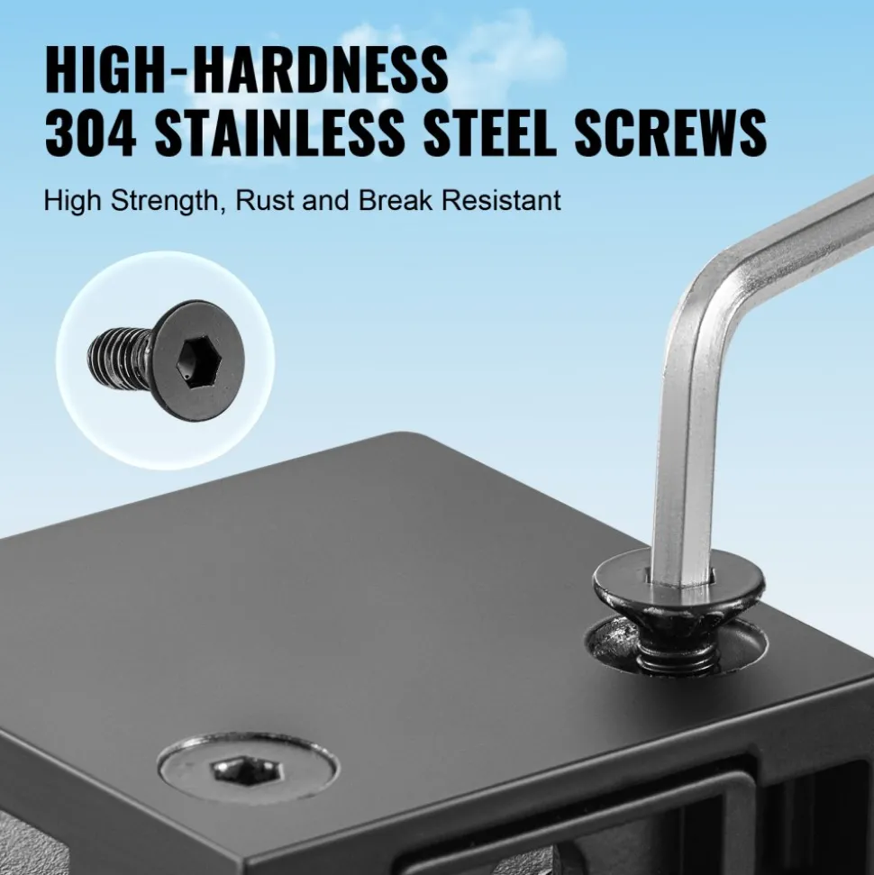 VEVOR Glass Clamp, 40 PCS Square Glass Railing Bracket for 0.31 "-0.47 " Tempered Glass, 304 Stainless Steel Glass Mounting Clamp, Glass Shelf Bracket for Balcony, Garden, Deck, Stair, Black