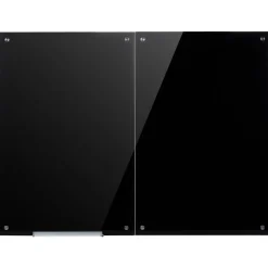 VEVOR Glass Dry Erase Board 2 Pack 35.4 x 23.6 in Black Magnetic Whiteboard, Wall-Mounted, Frameless, Thick Tempered Glass, with Markers, Magnets and Eraser, for Office, School Classroom, Home Study