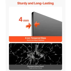 VEVOR Glass Dry Erase Board 2 Pack 35.4 x 23.6 in Black Magnetic Whiteboard, Wall-Mounted, Frameless, Thick Tempered Glass, with Markers, Magnets and Eraser, for Office, School Classroom, Home Study