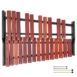 VEVOR Glockenspiel Xylophone, 25 Notes, Wooden Professional Xylophone Percussion Instrument, with 4 Mallets, Carrying Bag, Beginner Glockenspiel Musical Instrument Kit for Adults and Kids Students