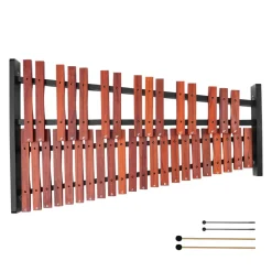 VEVOR Glockenspiel Xylophone, 37 Notes, Wooden Professional Xylophone Percussion Instrument, with Height Adjustable Stand, 4 Mallets, Carrying Bag, Beginner Musical Instrument Kit for Adults and Kids