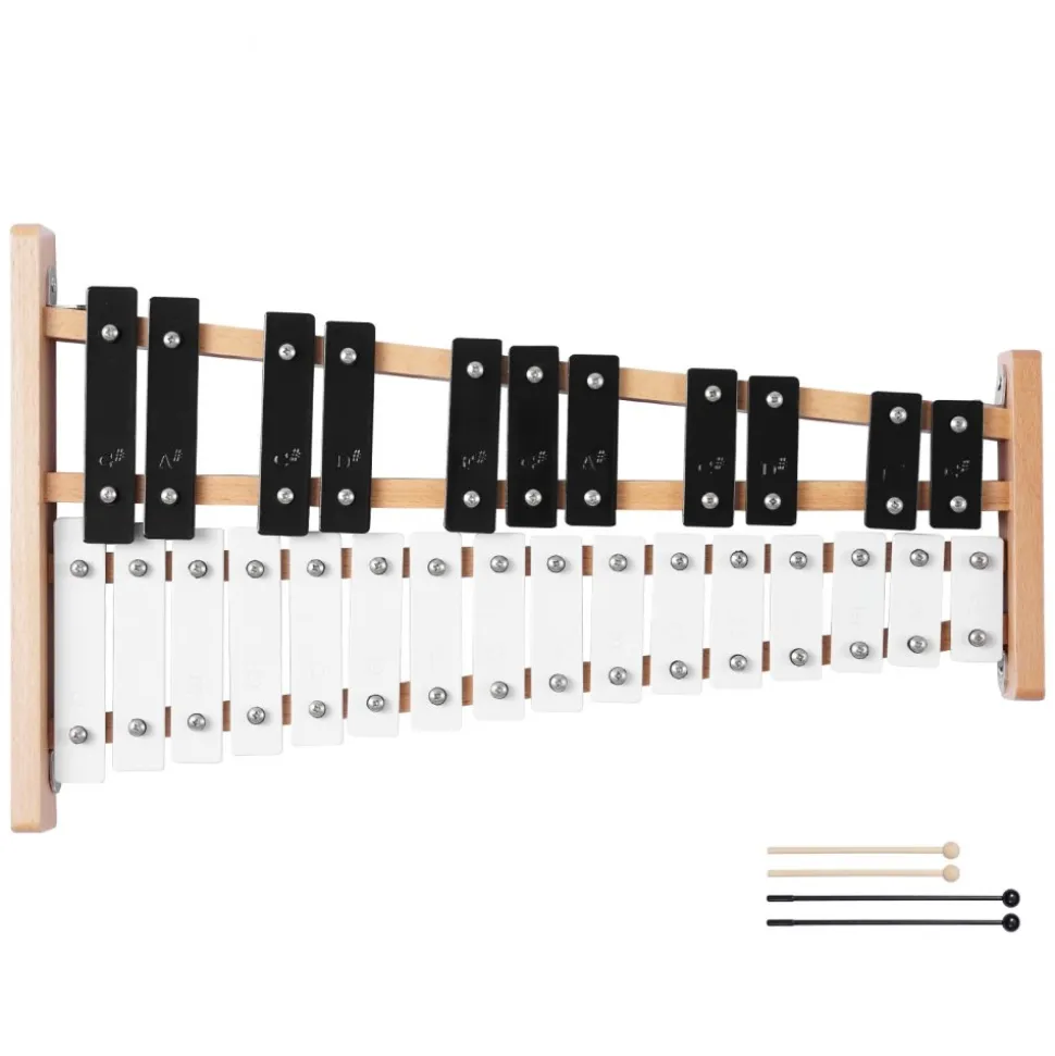 VEVOR Glockenspiel Xylophone, 27 Notes, Professional Xylophone Percussion Instrument, with Metal Keys, Includes 4 Mallets, Carrying Bag, Beginner Musical Instrument for Adults and Kids Music Teaching
