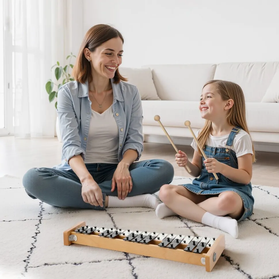 VEVOR Glockenspiel Xylophone, 27 Notes, Professional Xylophone Percussion Instrument, with Metal Keys, Includes 4 Mallets, Carrying Bag, Beginner Musical Instrument for Adults and Kids Music Teaching
