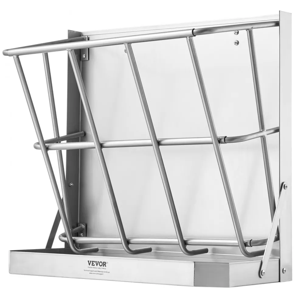 VEVOR Goat Hay Feeder, 21 Gallons Large Capacity, 2 in 1 Hay and Grain Feeder, Wall Mounted Livestock Feeder with Feed Tray, Multiple Sided Goat Hay Rack, Sturdy Steel Hay Rack for Sheep Horses
