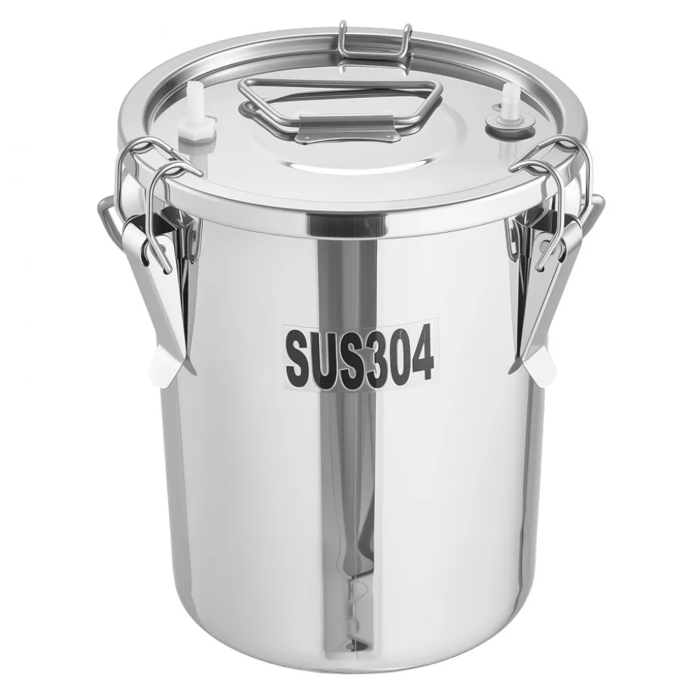 VEVOR Goat Milking Machine, 1.8 Gal / 7 L Food-Grade Stainless Steel Bucket, 4 Teat Cups for Cows and Goats, with 8000 mAh Rechargeable Battery, Electric Pulsation Milking Machine Portable Milker