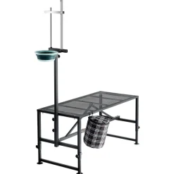 VEVOR Goat Milking Stand, 600 lbs Heavy Duty Goat Stand with Feed Bin, Adjustable Headpiece & Tool Basket, Stanchion for Grooming & Hoof Trimming, Metal Livestock Platform for Sheep, 47