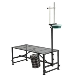 VEVOR Goat Milking Stand, 600 lbs Heavy Duty Goat Stand with Feed Bin, Adjustable Headpiece & Tool Basket, Stanchion for Grooming & Hoof Trimming, Metal Livestock Platform for Sheep, 51