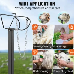 VEVOR Goat & Sheep Stand, 47x23 inch Livestock Stand, Metal Livestock Milking and Shearing Stand 21