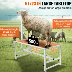 VEVOR Goat & Sheep Stand, 51x23 inch Livestock Stand, Metal Livestock Milking and Shearing Stand 21