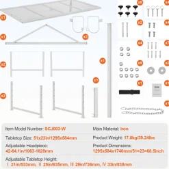 VEVOR Goat & Sheep Stand, 51x23 inch Livestock Stand, Metal Livestock Milking and Shearing Stand 21