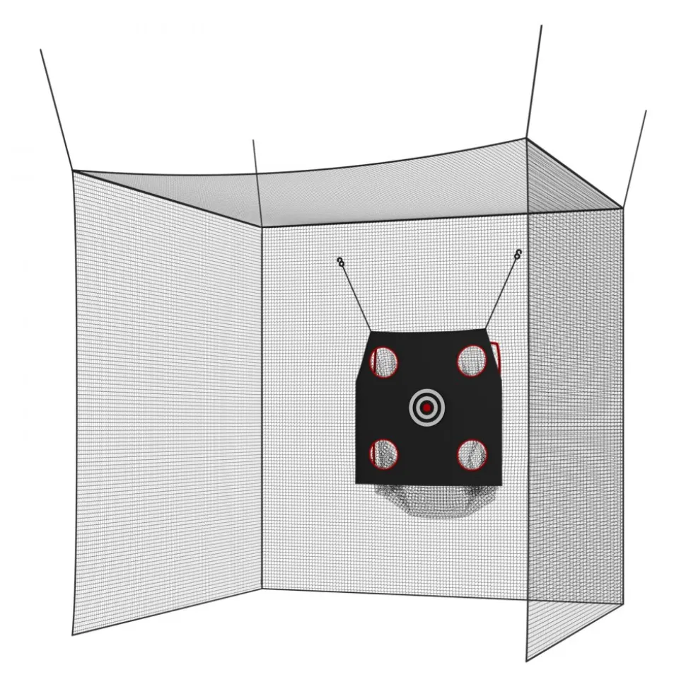 VEVOR Golf Batting Cage, 10 x 10 x 10 FT Golf Cage, Driving Hitting Cages with 3-Ply Knotless Polyester, Golfs Target & 9-Hole Baseball Target, Golfs Hitting Net for Indoor, Outdoor, Backyard