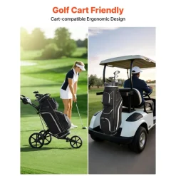 VEVOR Golf Cart Bag, 14 Way Top Divider Organizer, Golf Club Bag with Full-length Divider, Storage Pockets, Shoulder Strap, Rain Hood, Smooth Zippers, High-Strength 900D Polyester for Men & Women