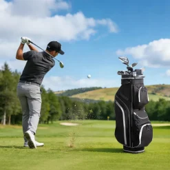VEVOR Golf Cart Bag, 14 Way Top Divider Organizer, Golf Club Bag with Full-length Divider, Storage Pockets, Shoulder Strap, Rain Hood, Smooth Zippers, High-Strength 900D Polyester for Men & Women