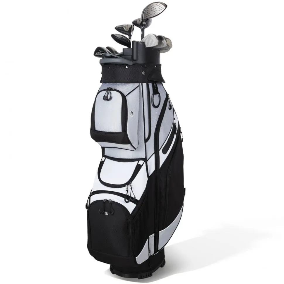 VEVOR Golf Cart Bag, 14 Way Top Divider Organizer, 2-in-1 Golf Club Bag with Full-length Divider, Dual Shoulder Straps, Support Legs, Rain Hood, Storage Pockets, Lightweight Polyester for Men & Women