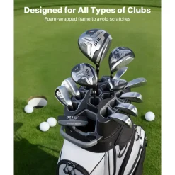 VEVOR Golf Cart Bag, 14 Way Top Divider Organizer, 2-in-1 Golf Club Bag with Full-length Divider, Dual Shoulder Straps, Support Legs, Rain Hood, Storage Pockets, Lightweight Polyester for Men & Women