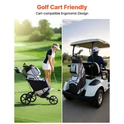 VEVOR Golf Cart Bag, 14 Way Top Divider Organizer, 2-in-1 Golf Club Bag with Full-length Divider, Dual Shoulder Straps, Support Legs, Rain Hood, Storage Pockets, Lightweight Polyester for Men & Women