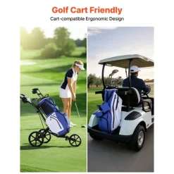 VEVOR Golf Cart Bag, 15 Way Top Divider Organizer, Golf Club Bag with Full-length Divider, Storage Pockets, Ergonomic Shoulder Strap, Rain Hood, Smooth Zippers, Lightweight Polyester for Men & Women