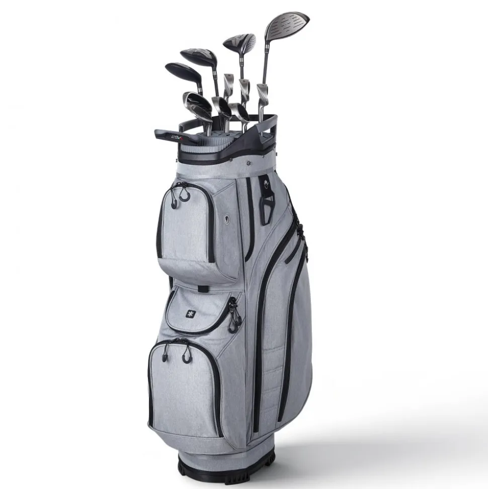 VEVOR Golf Cart Bag, 15 Way Top Divider Organizer, Golf Club Bag with Full-length Divider, Rain Hood, Storage Pockets, Shoulder Strap, High-Strength Polyester, Silicone Head Protection for Men & Women