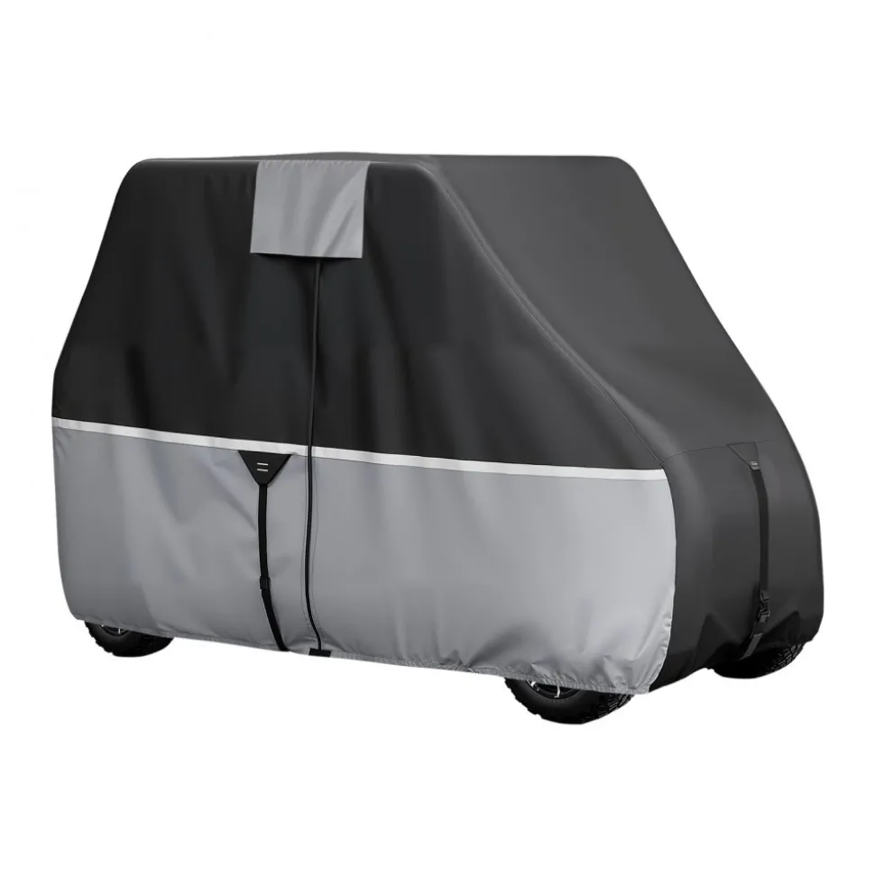 VEVOR Golf Cart Cover, Full Coverage 2+2/4 Passenger Golf Cart, 420D Waterproof Oxford Fabric Club Car Cover Fits Most Carts Club Car, Yamaha, EZGO, Honda, Silver-Coated Layer & Three Zipper Doors