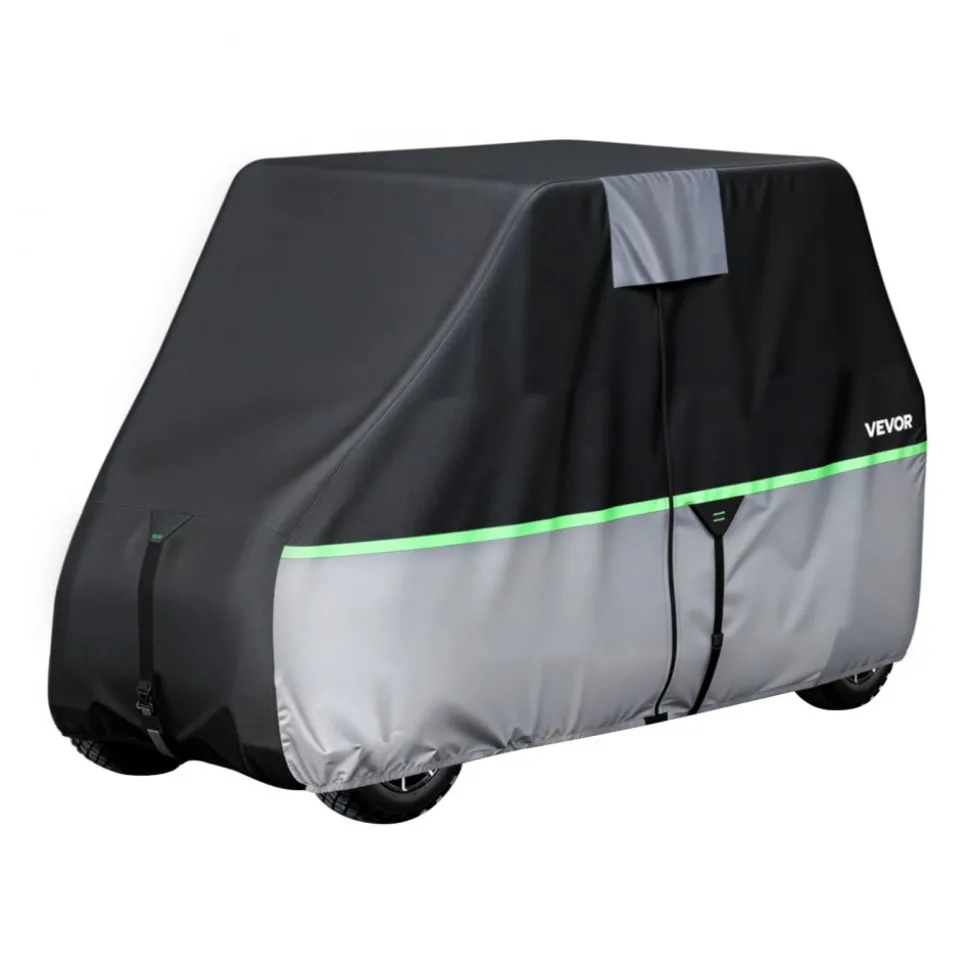 VEVOR Golf Cart Cover, Full Coverage 2+2/4 Passenger Golf Cart, 600D Waterproof Oxford Fabric Club Car Cover Fits Most Carts Club Car, Yamaha, EZGO, Honda, PU Coating & Three Zipper Doors
